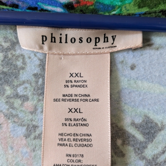 Philosophy Multi Print Jersey Knit Top Size XXL - Picture 6 of 6